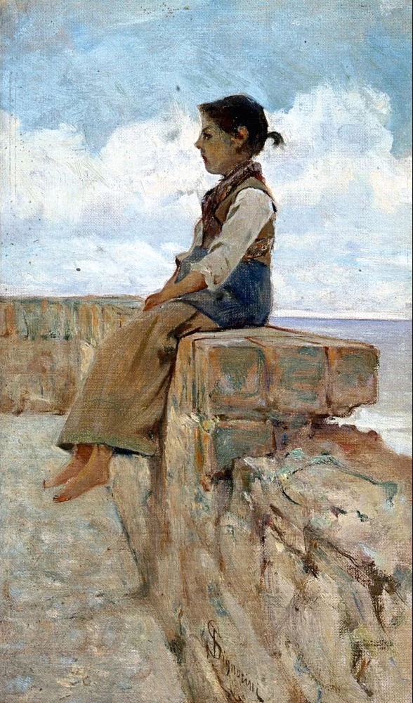 Ragazza seduta sul muretto - Galleria d’Arte Moderna, Palazzo Pitti, Firenze